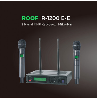 Roof R-1200 EE Kablosuz Çift El Mikrofon Seti