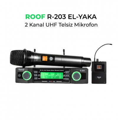 Roof R-203 EY Kablosuz Mikrofon El + Yaka Seti